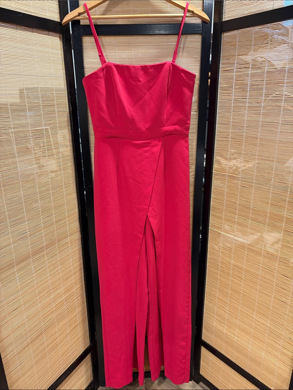 White House Black Market Pink Spaghetti-Strap Jumpsuit with Front Slit